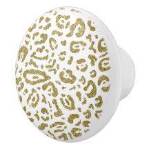 Gouden Glitter Witte Cheetah Luipaard Dierenprint