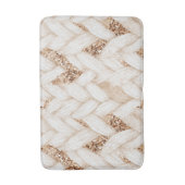 Gouden Glitter Witte Geweven Nep Stof   Badmat (Voorkant Verticaal)