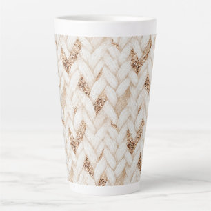 Gouden Glitter Witte Geweven Nep Stof Latte Mok