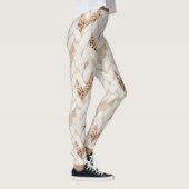 Gouden Glitter Witte Geweven Nep Stof Leggings (Rechts)