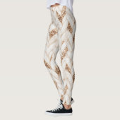 Gouden Glitter Witte Geweven Nep Stof Leggings (Links)