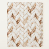 Gouden Glitter Witte Geweven Nep Stof   Planner (Achterkant)