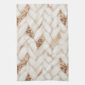 Gouden Glitter Witte Geweven Nep Stof Theedoek (Verticaal)