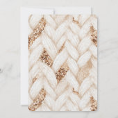 Gouden Glitter Witte Geweven Stof Bruidsdouche   Kaart (Achterkant)