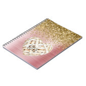 Gouden Glitter Witte Hart Notitieboek (Linkerzijde)