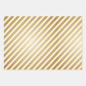 Gouden Glitter Witte Sneeuwvlokken Strepen Sterren Inpakpapier Vel (Voorkant 2)