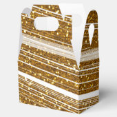 Gouden Glitter & Witte Sparkle Party Favor Boxes Bedankdoosjes (Geopend)