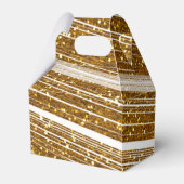 Gouden Glitter & Witte Sparkle Party Favor Boxes Bedankdoosjes (Voorkant Zijde)