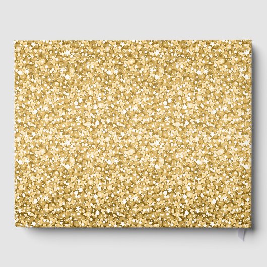 Gouden Glitter Witte Vonken Gastenboek (Achterkant)