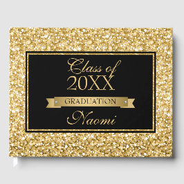 Gouden Glitter Witte Vonken Gastenboek