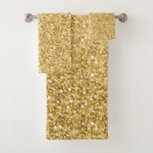 Gouden Glitter Witte Vonken Patroon Bad Handdoek (Insitu)