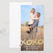 Gouden Glitter XOXO Valentijnsdag Fotokaarten Feestdagenkaart (Voorkant / Achterkant)