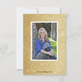 Gouden Glitter Zebra 3x5 Afstudeer Uitnodiging (Achterkant)