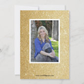Gouden Glitter Zebra Afstudeeraankondiging Kaart (Achterkant)