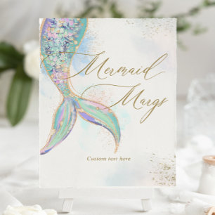 Gouden Glitter Zeemeermin Margs Staart Verjaardag Poster