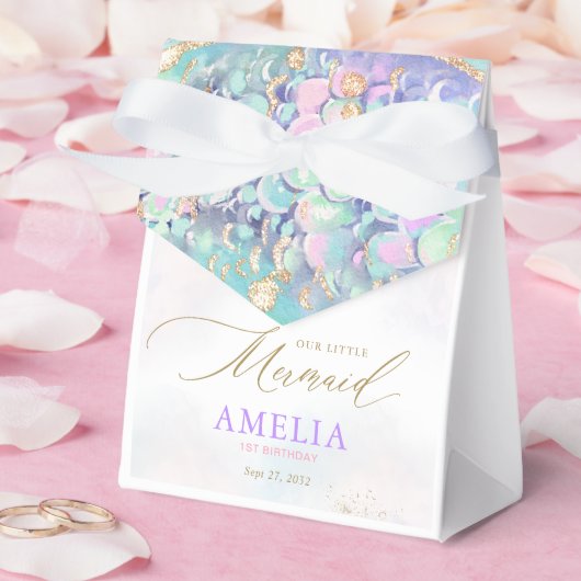 Gouden Glitter Zeemeermin Staart Onder Het Zee Ver Bedankdoosjes (Huwelijk)