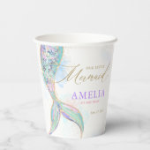 Gouden Glitter Zeemeermin Staart Onder Het Zee Ver Papieren Bekers (Achterkant)