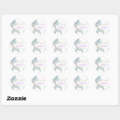 Gouden Glitter Zeemeermin Staart Onder Het Zee Ver Ronde Sticker (Vel)