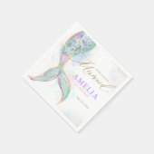 Gouden Glitter Zeemeermin Staart Onder Het Zee Ver Servet (Hoek)