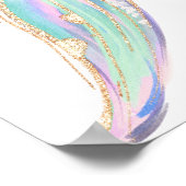 Gouden Glitter Zeemeermin Staart Onder Het Zee Wel Poster (Hoek)