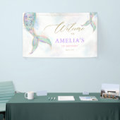 Gouden Glitter Zeemeermin Staart Onder Het Zee Wel Spandoek (Beurs)