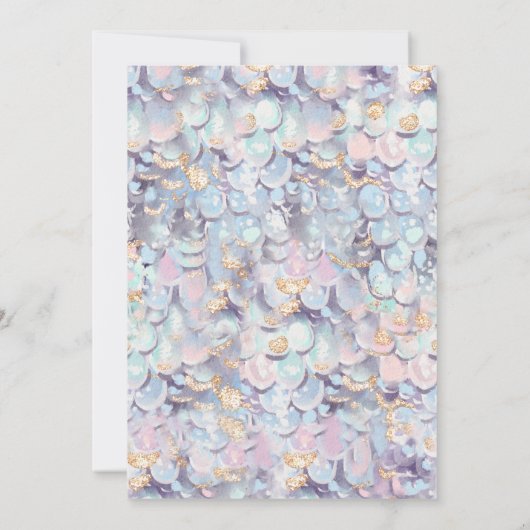 Gouden Glitter Zeemeermin Staart ONEder het Zee Ve Kaart (Achterkant)