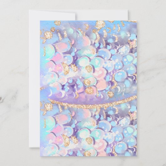 Gouden Glitter Zeemeermin Tail Duik In De Verjaard Kaart (Achterkant)