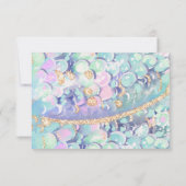 Gouden Glitter Zeemeerminstaart Onder Zee Foto Bedankkaart (Achterkant)