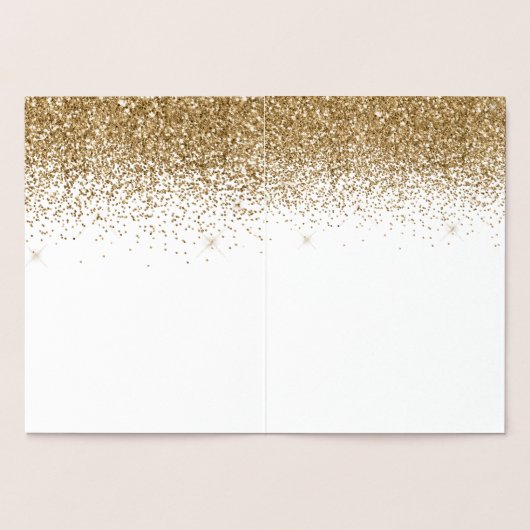 Gouden Glitter Zeer Vrolijke Kerstboom Folie Kaarten (Binnen)