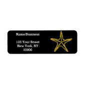 Gouden Glitter Zeester Custom Etiket (Voorkant)