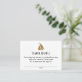 Gouden Glitter Zeilboot Luiers Raffle Ticket Kaart (Staand voorkant)