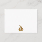 Gouden Glitter Zeilboot Luiers Raffle Ticket Kaart (Achterkant)