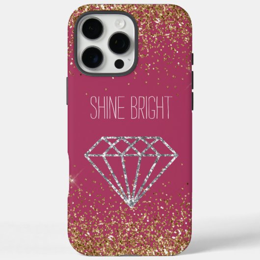 Gouden Glitter Zilveren Diamant Shine Bright Case-Mate iPhone Case (Achterkant)
