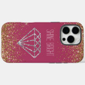 Gouden Glitter Zilveren Diamant Shine Bright Case-Mate iPhone Case (Achterkant (horizontaal))