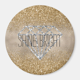 Gouden Glitter Zilveren Diamant Shine Bright Magneet