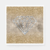 Gouden Glitter Zilveren Diamant Shine Bright Servet (Voorkant)