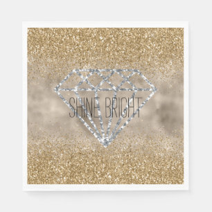 Gouden Glitter Zilveren Diamant Shine Bright Servet