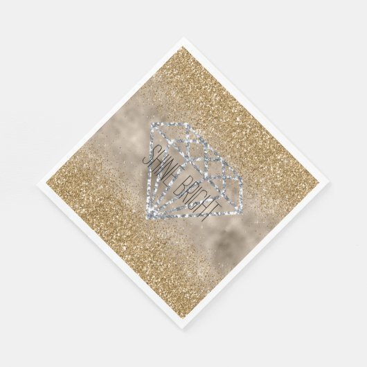 Gouden Glitter Zilveren Diamant Shine Bright Servet (Hoek)