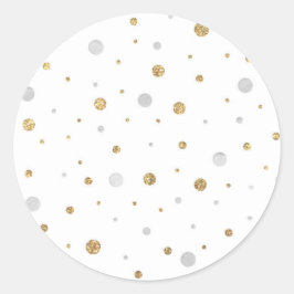 Gouden Glitter Zilveren Folie Gedrukte Confetti Ronde Sticker