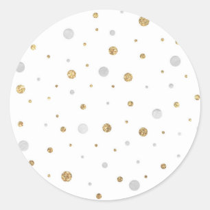 Gouden Glitter Zilveren Folie Gedrukte Confetti Ronde Sticker