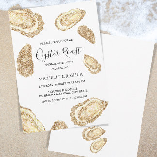 Gouden glitter zomer oester gebraden pastel kust kaart
