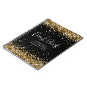 Gouden Glitter Zwart 40e verjaardag Gast Notitieboek (Linkerzijde)