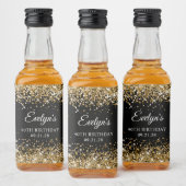 Gouden Glitter Zwart 40ste verjaardag Likeurfles Etiket (Flessen)