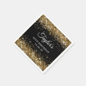 Gouden Glitter Zwart 40ste verjaardag Servet (Hoek)
