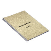 Gouden Glitter Zwart Aangepaste Naam Bruiloft Brui Notitieboek (Rechterzijde)