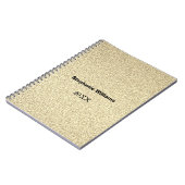 Gouden Glitter Zwart Aangepaste Naam Bruiloft Brui Notitieboek (Linkerzijde)