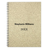 Gouden Glitter Zwart Aangepaste Naam Bruiloft Brui Notitieboek (Voorkant)