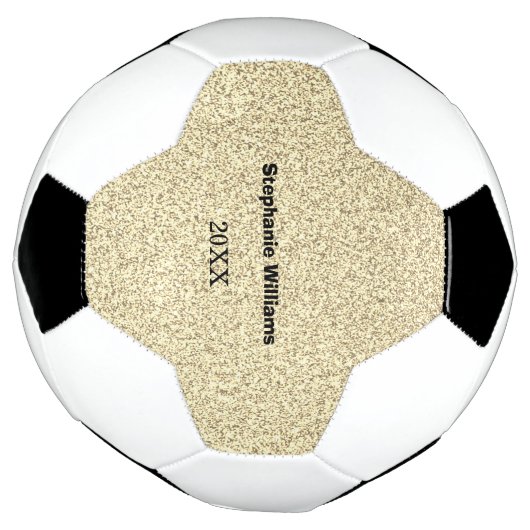 Gouden Glitter Zwart Aangepaste Naam Bruiloft Brui Voetbal (Gedraaid)