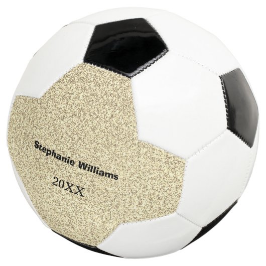 Gouden Glitter Zwart Aangepaste Naam Bruiloft Brui Voetbal (Drie kwart)