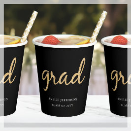 Gouden Glitter | Zwart Afstuderen Papieren beker